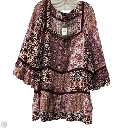 Top 3/4 Sleeve By City Chic In Purple, Size: L