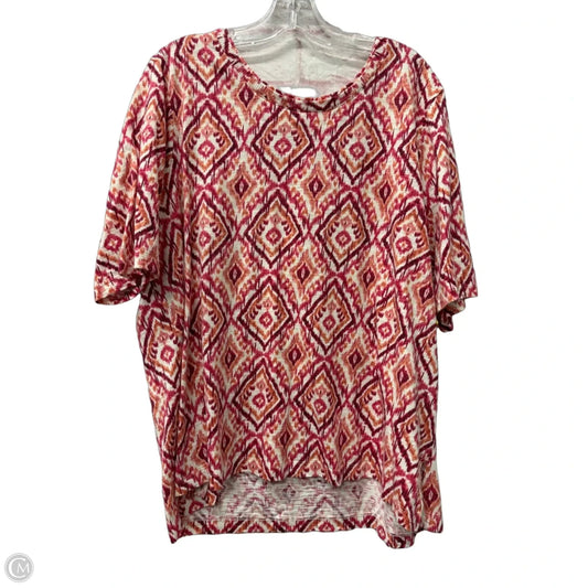 Top Short Sleeve By Chicos In Orange, Size: 1x