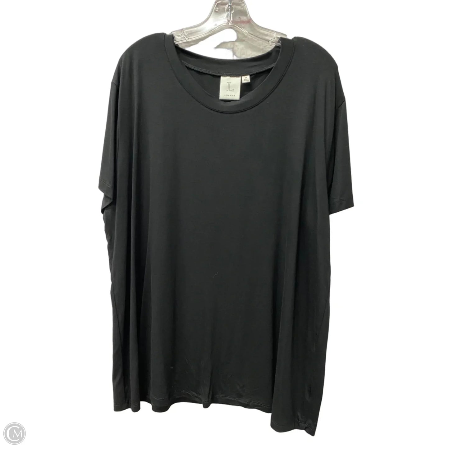 Top Short Sleeve Basic By loanna In Black, Size: 2x