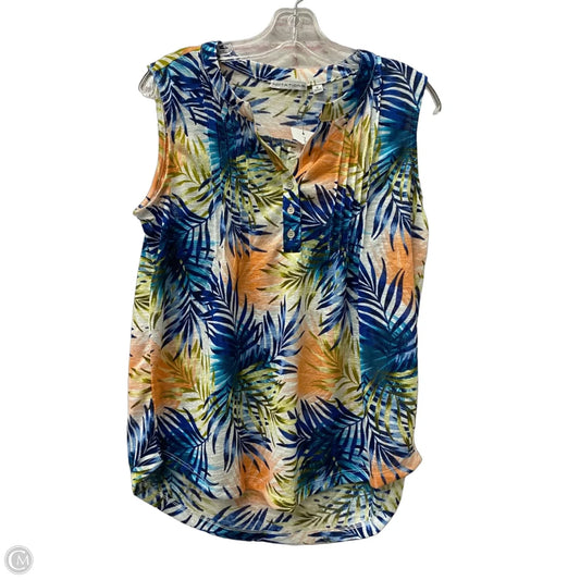 Top Sleeveless By Notations In Blue, Size: M