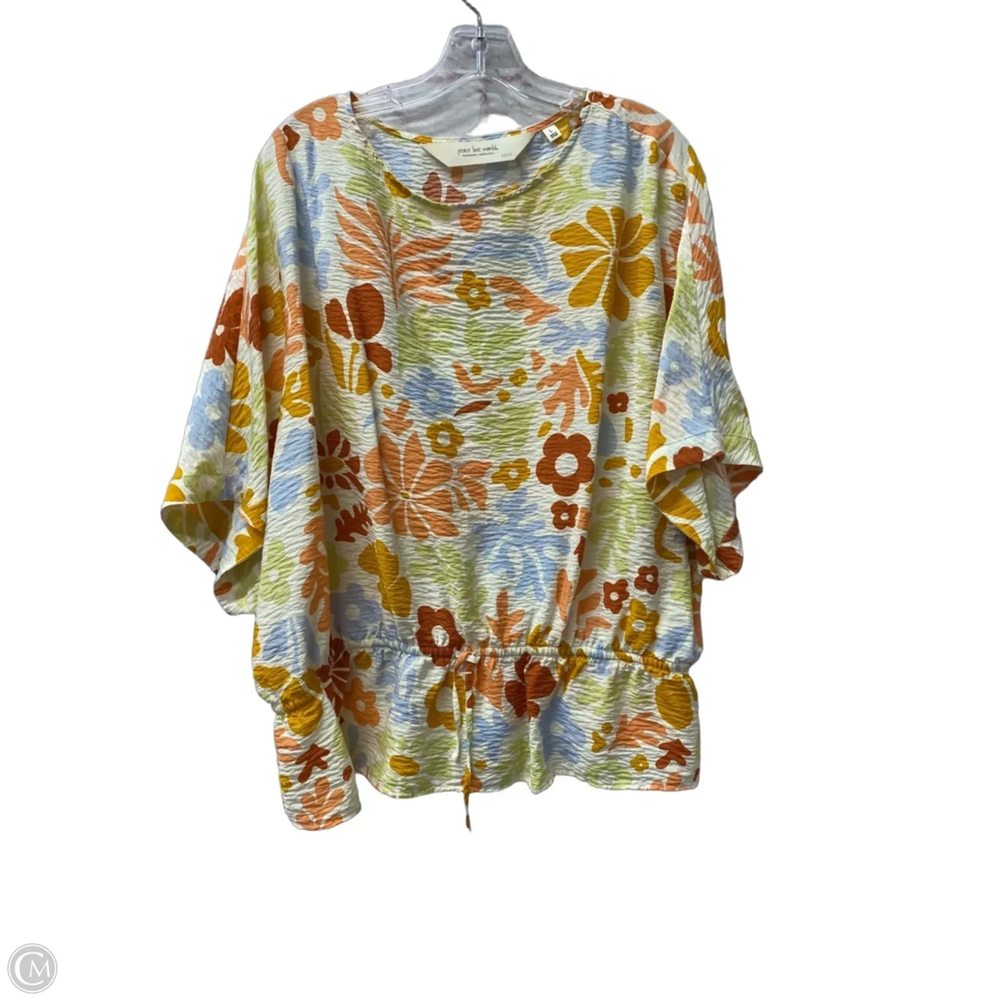 Top Short Sleeve By Peace Love World In Orange, Size: L