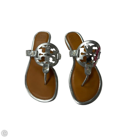 Sandals Designer By Tory Burch In Silver, Size: 6.5