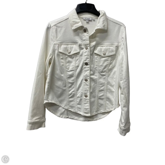Jacket Denim By Chicos In White, Size: M