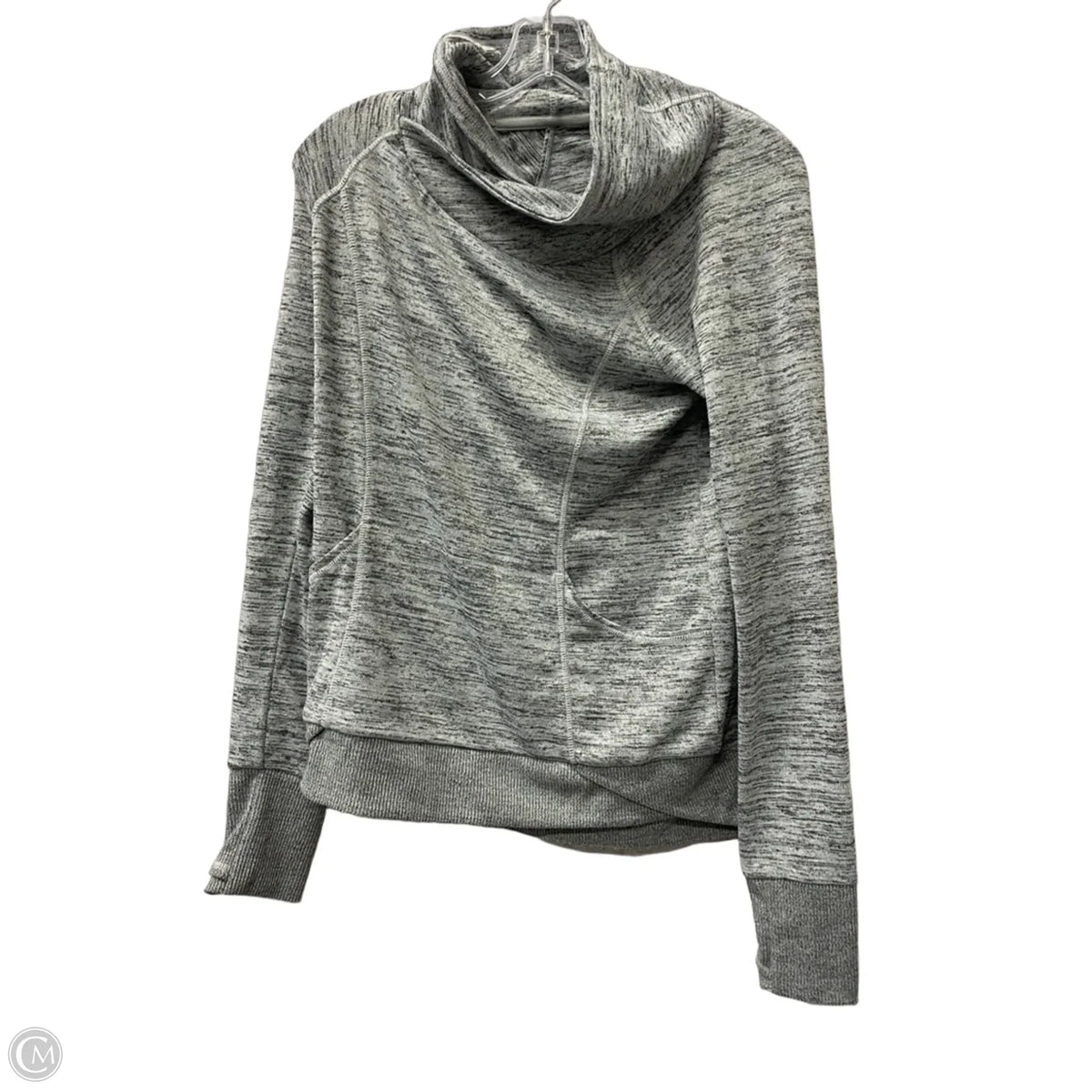 Athletic Top Long Sleeve Collar By 90 Degrees By Reflex In Grey, Size: M