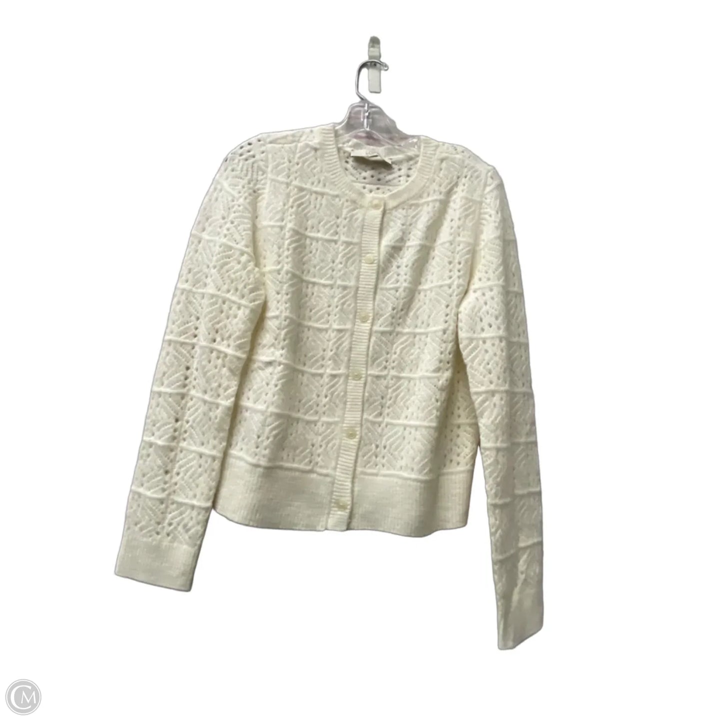 Sweater Cardigan By Loft In Cream, Size: M