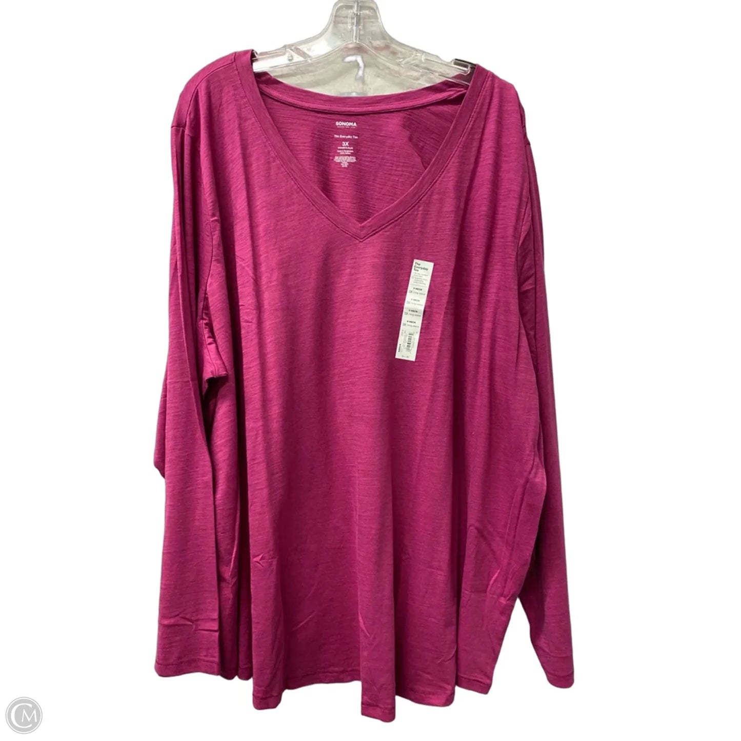 Top Long Sleeve Basic By Sonoma In Pink, Size: 3x