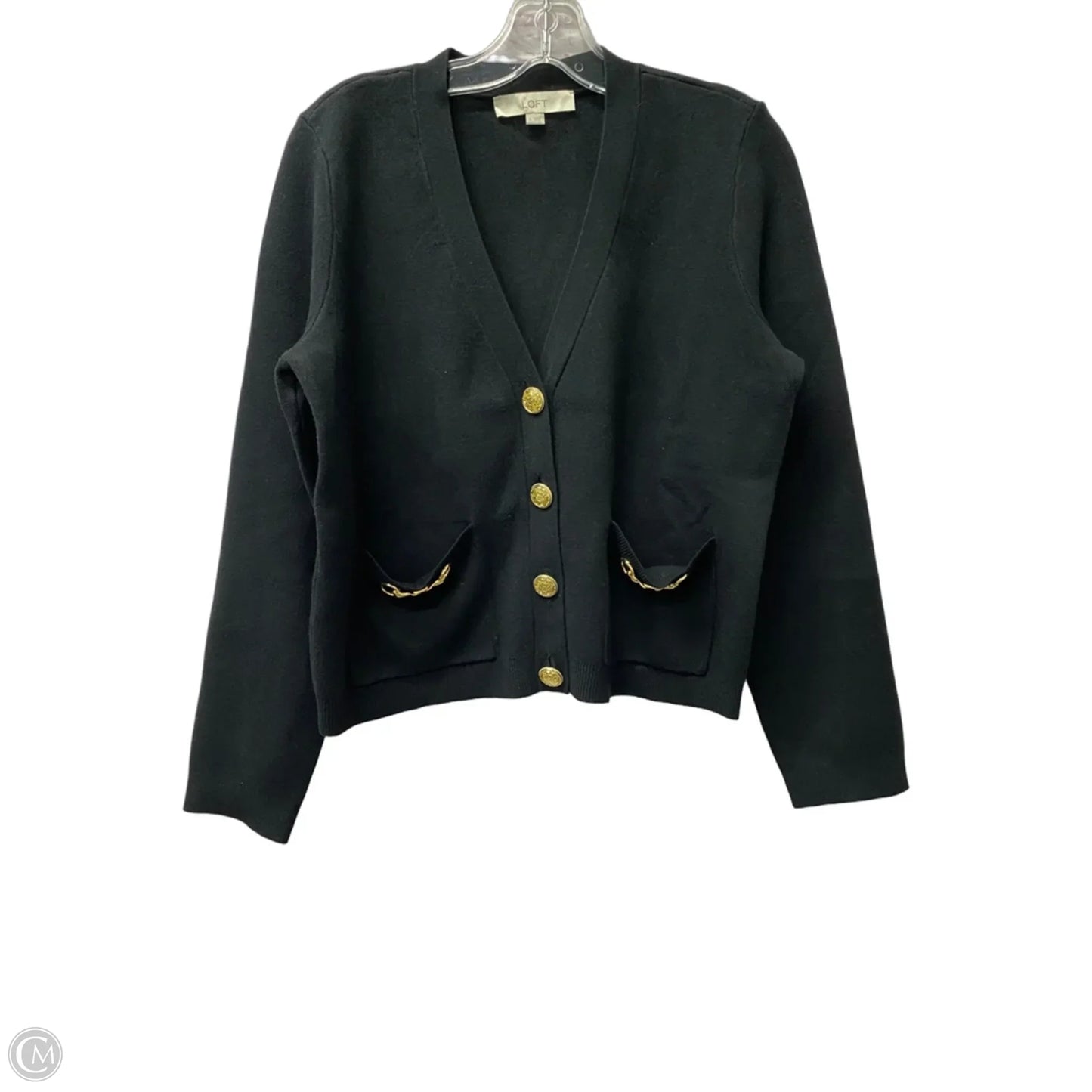 Sweater Cardigan By Loft In Black, Size: S