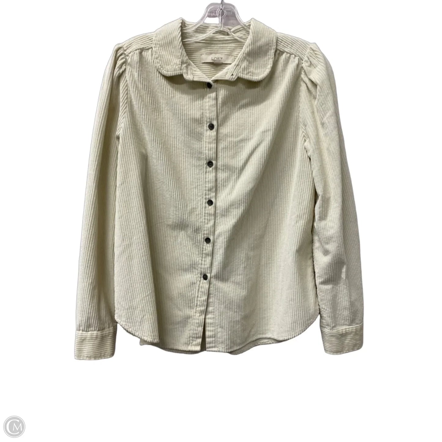 Jacket Shirt By Loft In Beige, Size: S