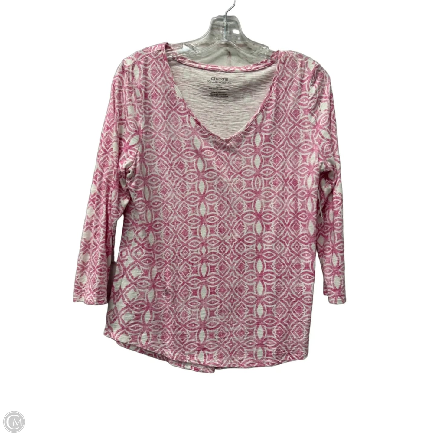 Top Long Sleeve Basic By Chicos In Pink, Size: S