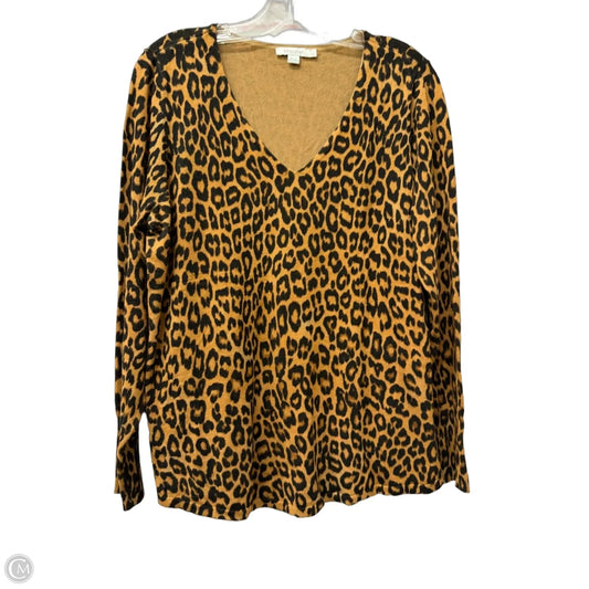 Sweater By Chicos In Animal Print, Size: M