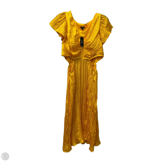 Dress Casual Midi By Express In Yellow, Size: L