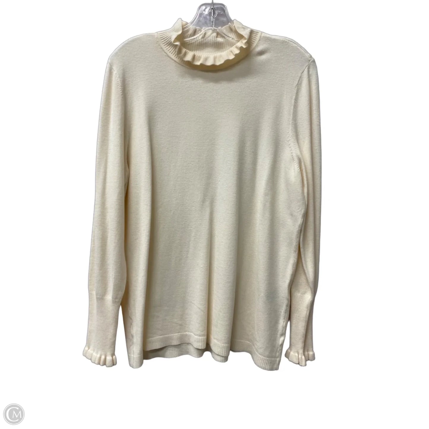 Sweater By Chicos In Ivory, Size: L