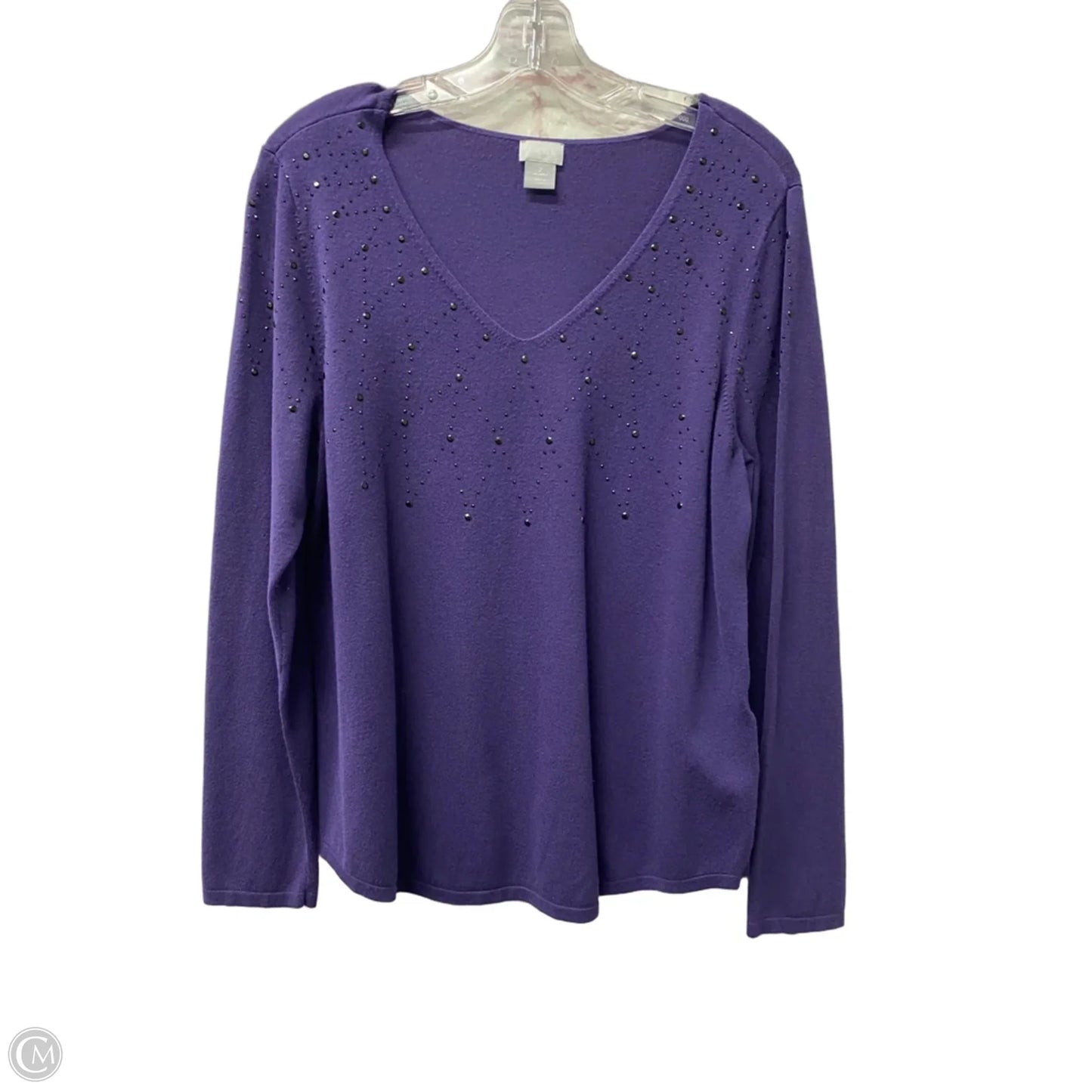 Top Long Sleeve By Chicos In Purple, Size: L