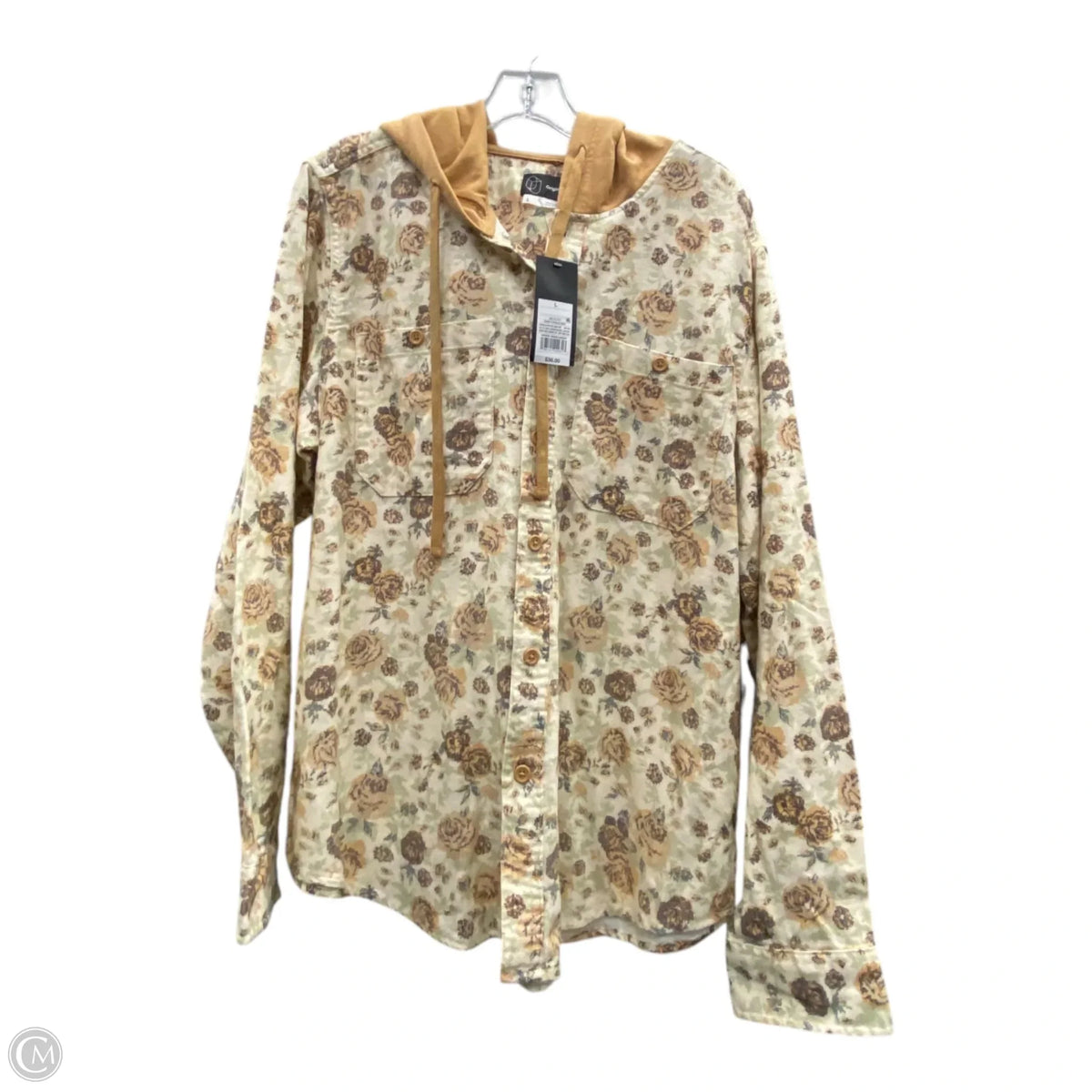 Jacket Shirt By Cme In Tan, Size: L