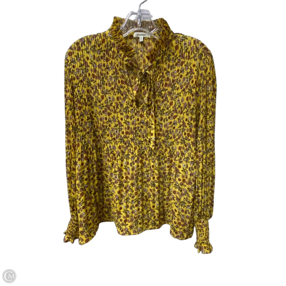 Top Long Sleeve By Max Studio In Yellow, Size: M