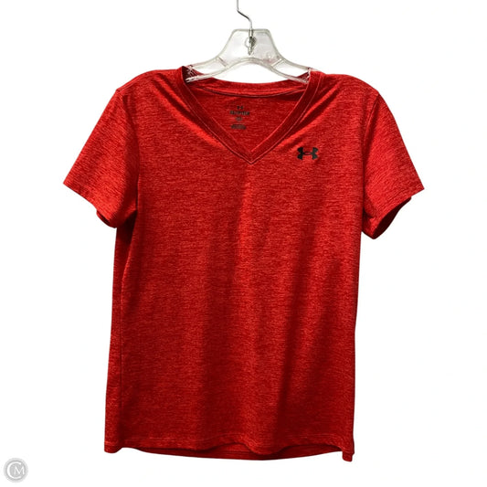 Athletic Top Short Sleeve By Under Armour In Red, Size: Xs