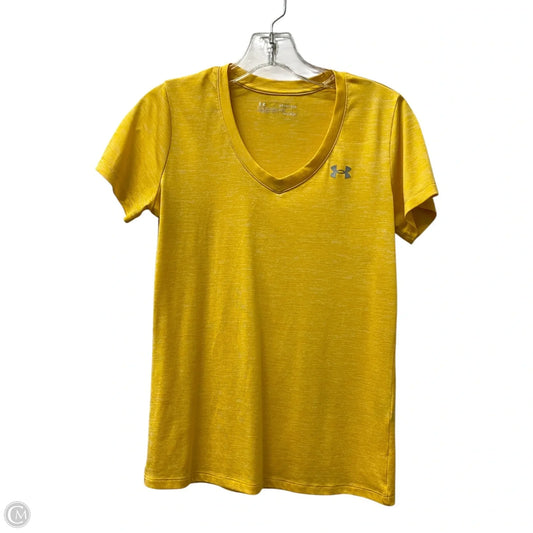 Athletic Top Short Sleeve By Under Armour In Yellow, Size: Xs