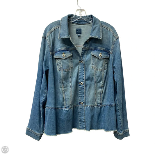 Jacket Denim By J. Jill In Blue, Size: Xl