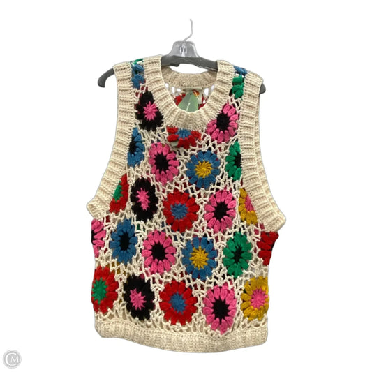 Vest Sweater By Farm Rio In Multi-colored, Size: L