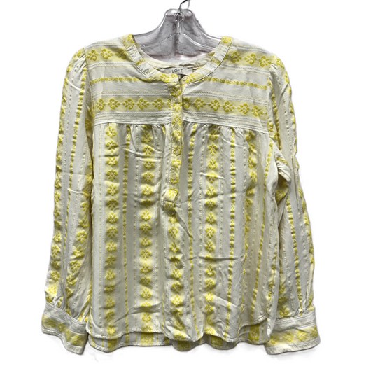 Yellow Top Long Sleeve By Loft, Size: M
