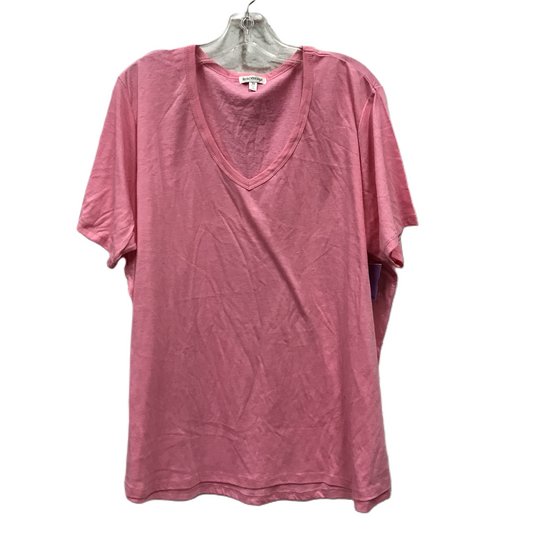 Pink Top Short Sleeve Basic By Insomniax, Size: 3x