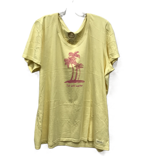 Yellow Athletic Top Short Sleeve By Life Is Good, Size: Xxl