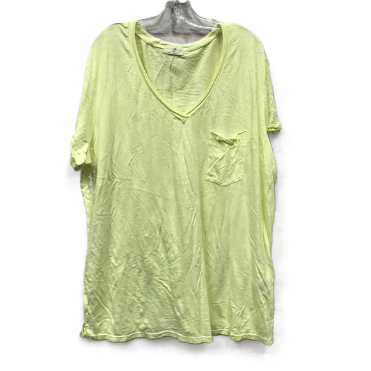 Yellow Top Short Sleeve Basic By T.la, Size: 3x