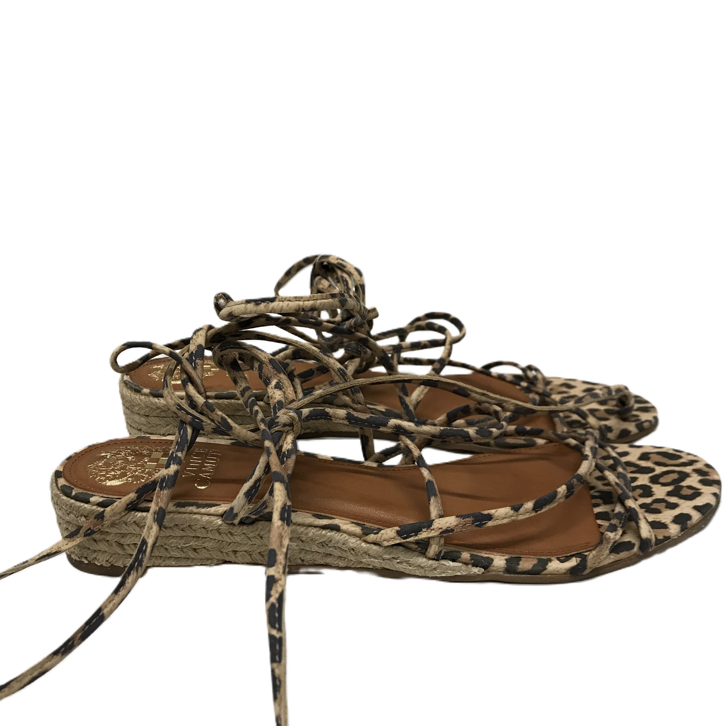 Animal Print Sandals Flats By Vince Camuto, Size: 9