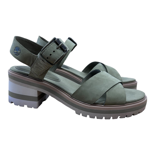 Green Sandals Heels Block By Timberland, Size: 9