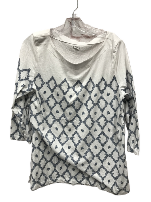 White Top Long Sleeve By Loft, Size: Xl