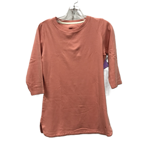 Orange Top Long Sleeve Basic By Isaac Mizrahi Live Qvc, Size: Xxs