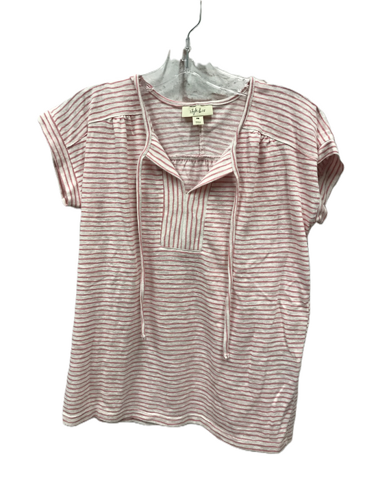 Pink Top Short Sleeve By Style And Company, Size: Petite  M