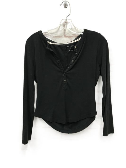Black Top Long Sleeve By Pilcro, Size: S