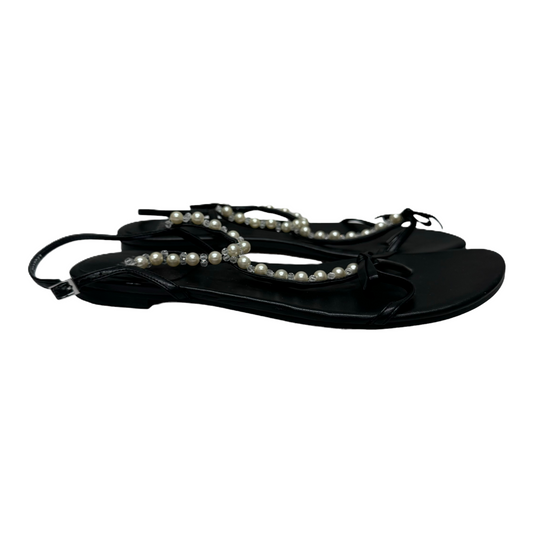 Black Sandals Flats By Stuart Weitzman, Size: 9