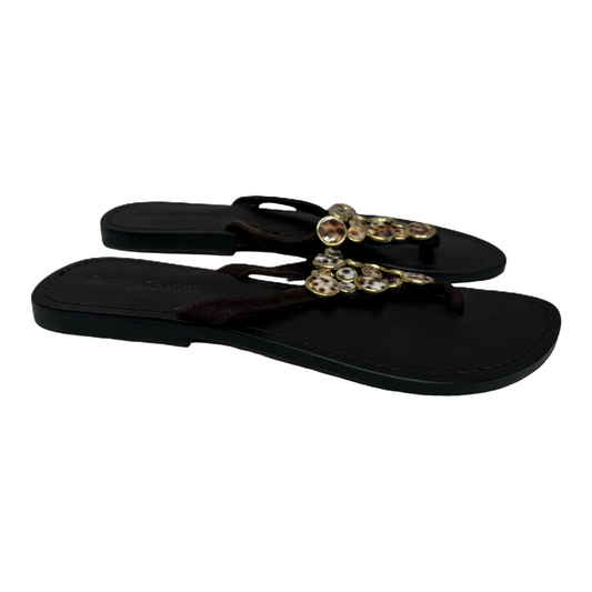 Brown Sandals Flip Flops By Tommy Bahama, Size: 9