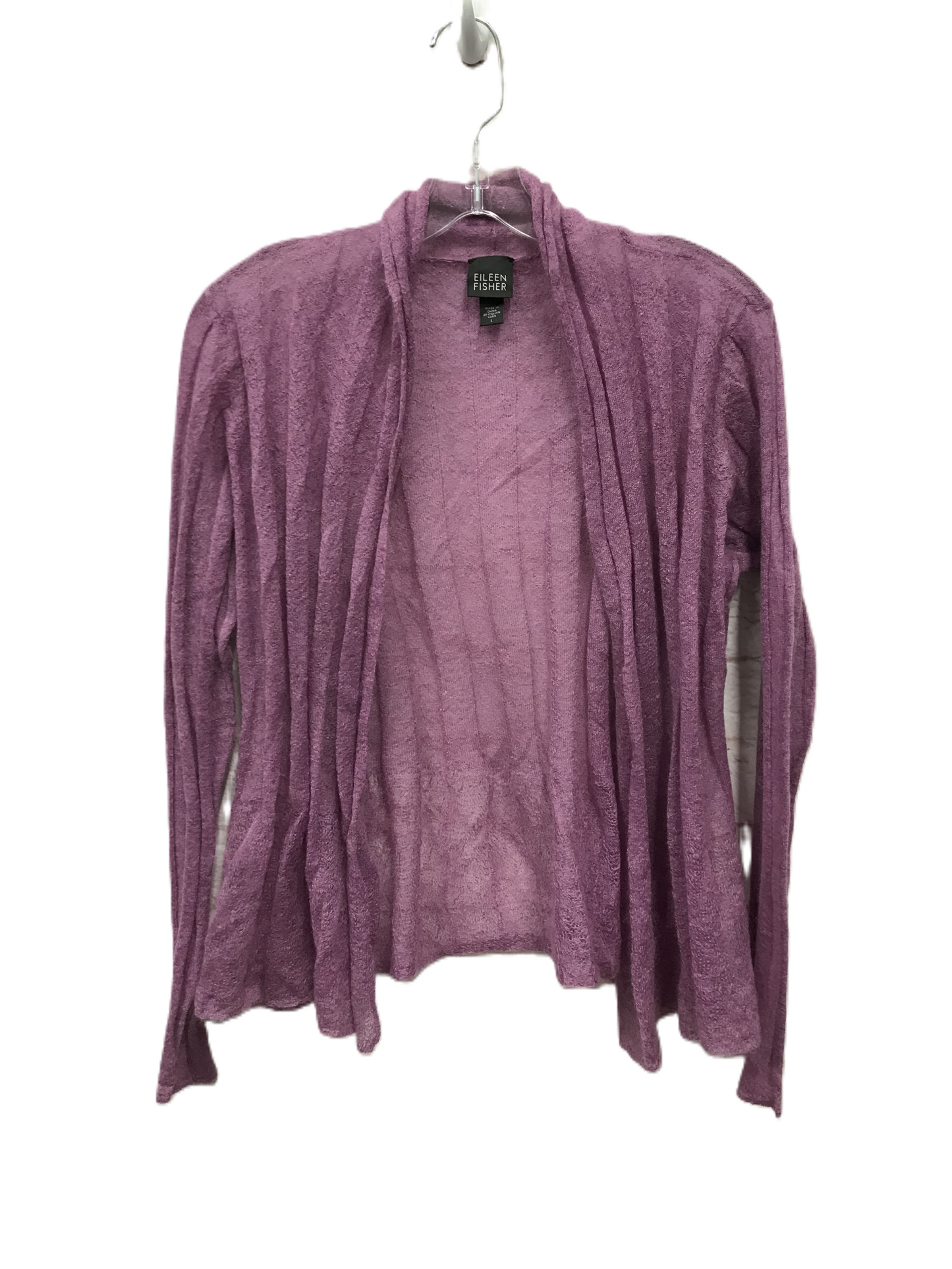 Purple Sweater Cardigan By Eileen Fisher, Size: L