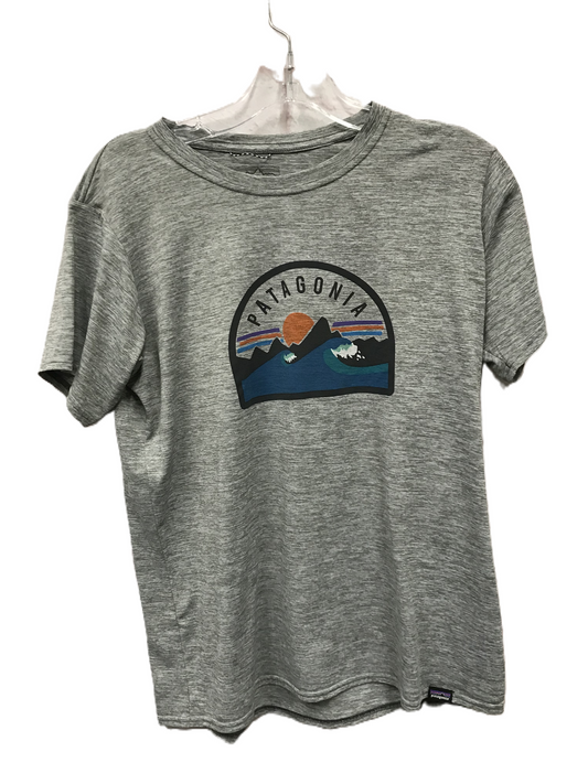 Grey Athletic Top Short Sleeve By Patagonia, Size: M