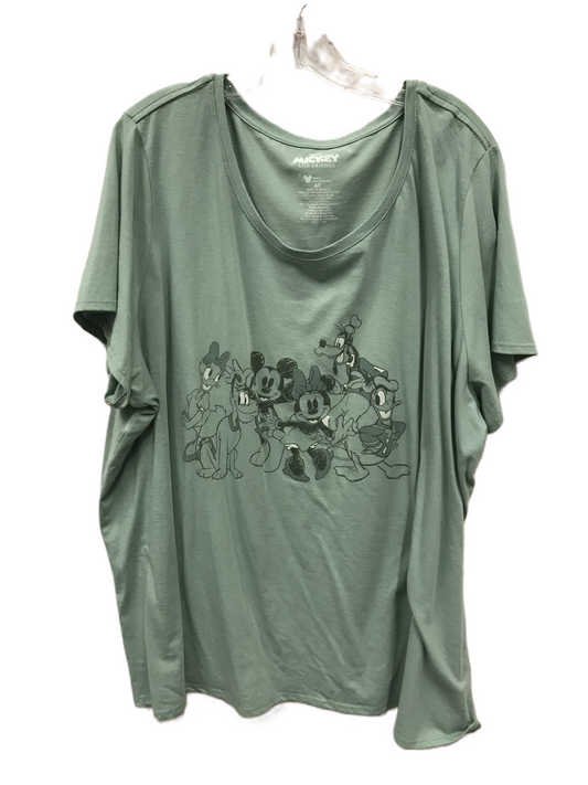 Green Top Short Sleeve By Disney Store, Size: 4x