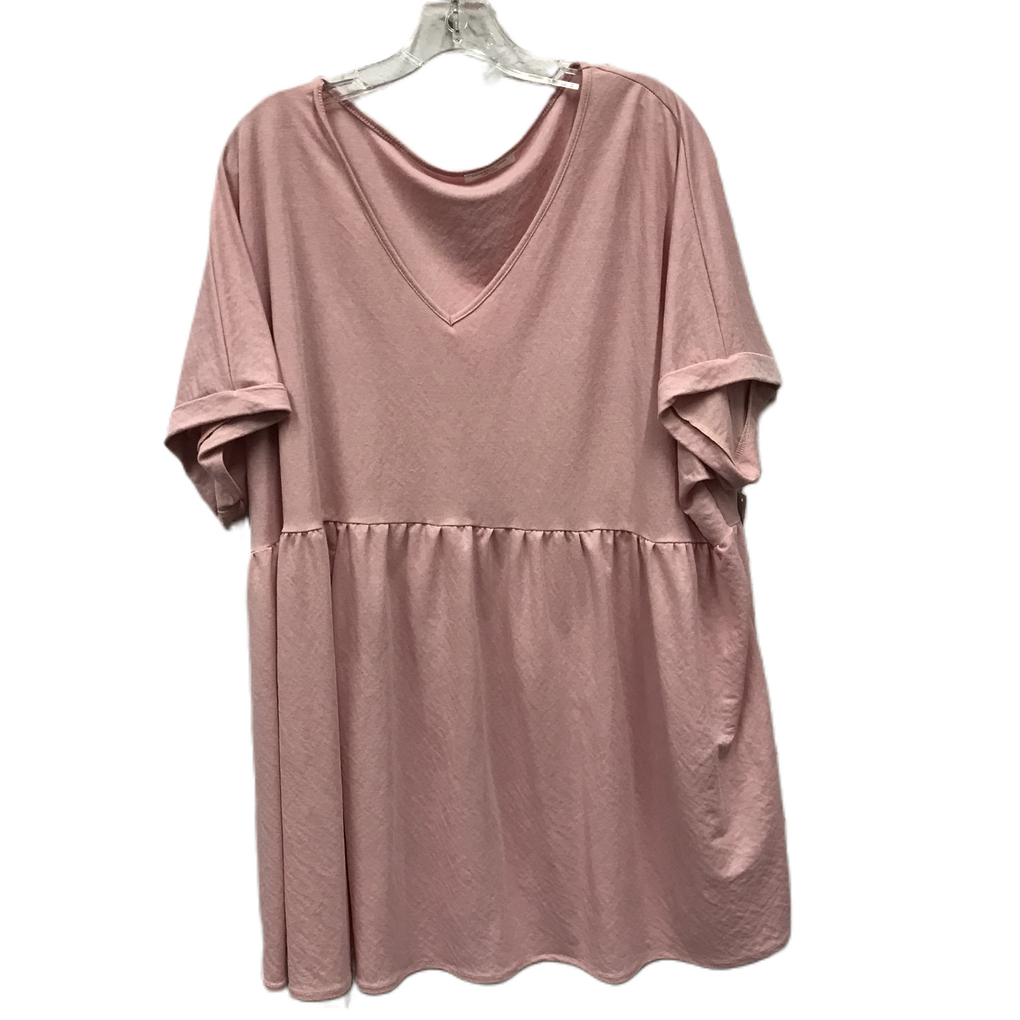 Top Short Sleeve By Chicsoul In Pink, Size: 3x