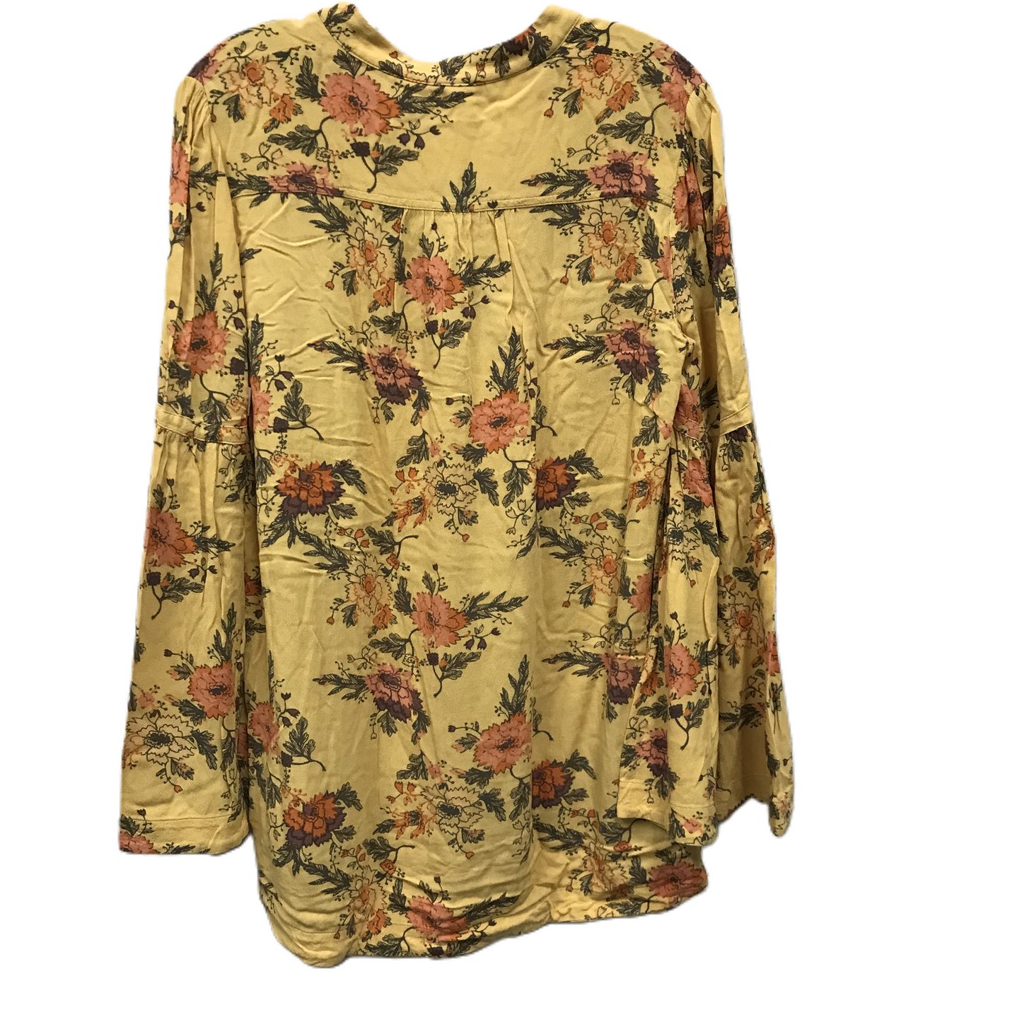 Top Long Sleeve By Free People In Yellow, Size: S