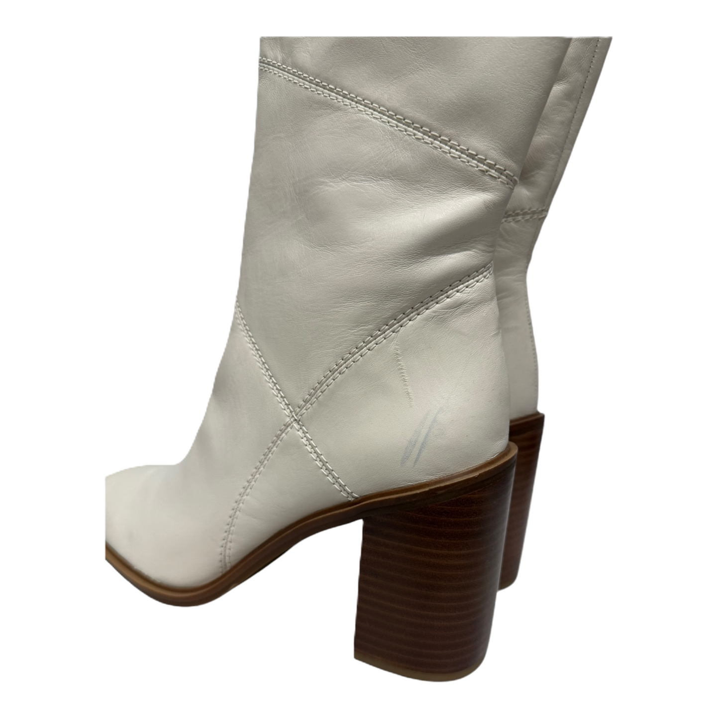 Boots Mid-calf Heels By Franco Sarto In Cream, Size: 10