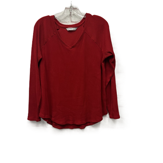 Top Long Sleeve By Sonoma In Red, Size: S