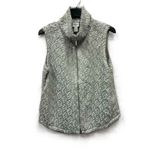 Vest Faux Fur & Sherpa By Chicos In Grey, Size: M