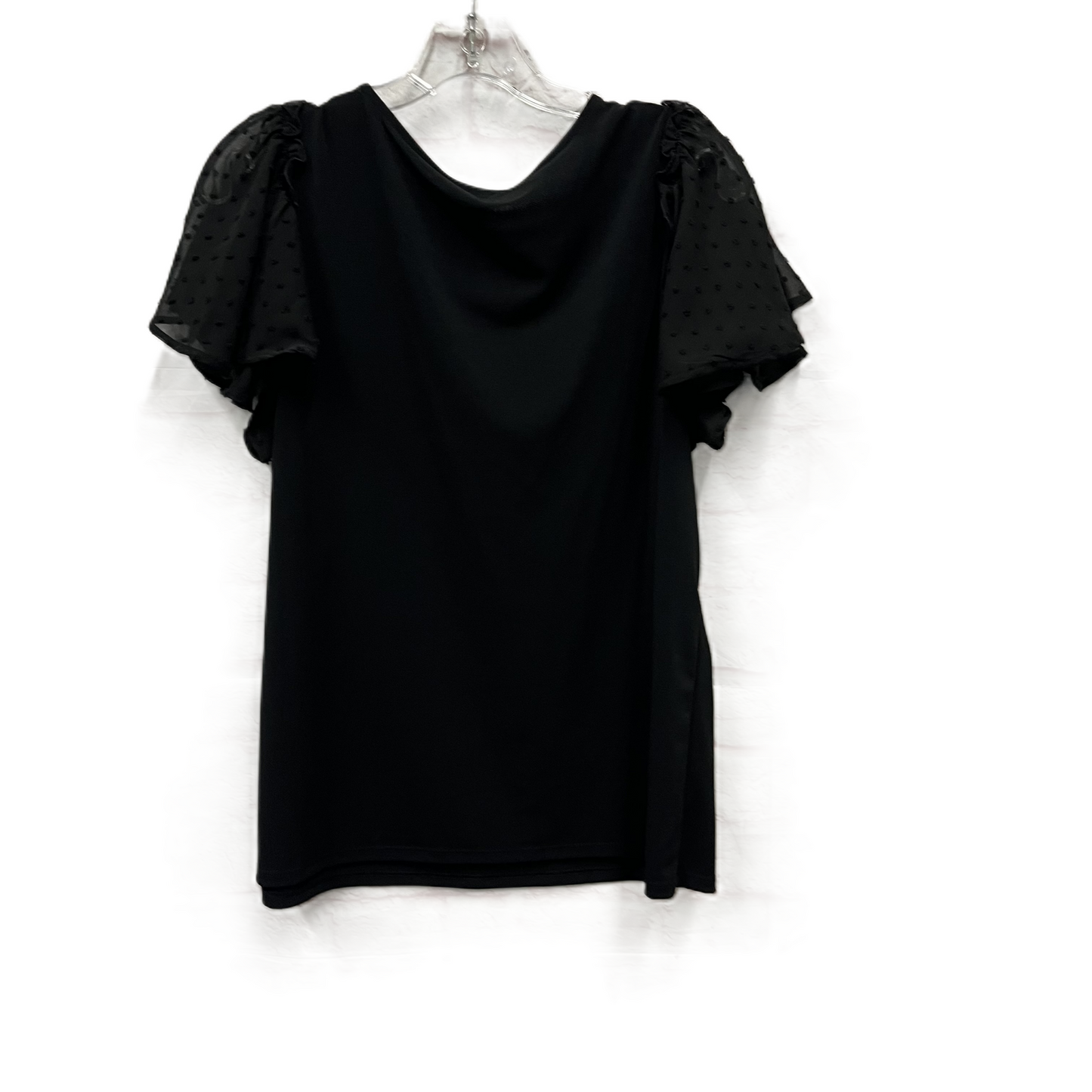 Top Short Sleeve By Adrianna Papell In Black, Size: L