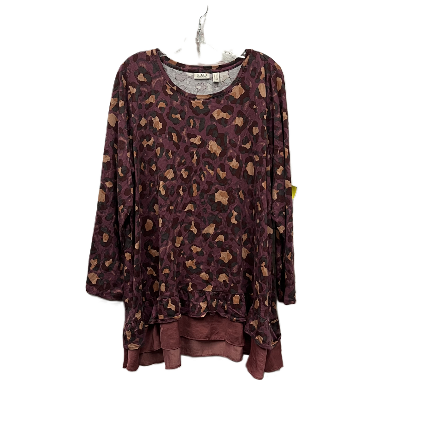 Top Long Sleeve By Logo In Purple, Size: 2x