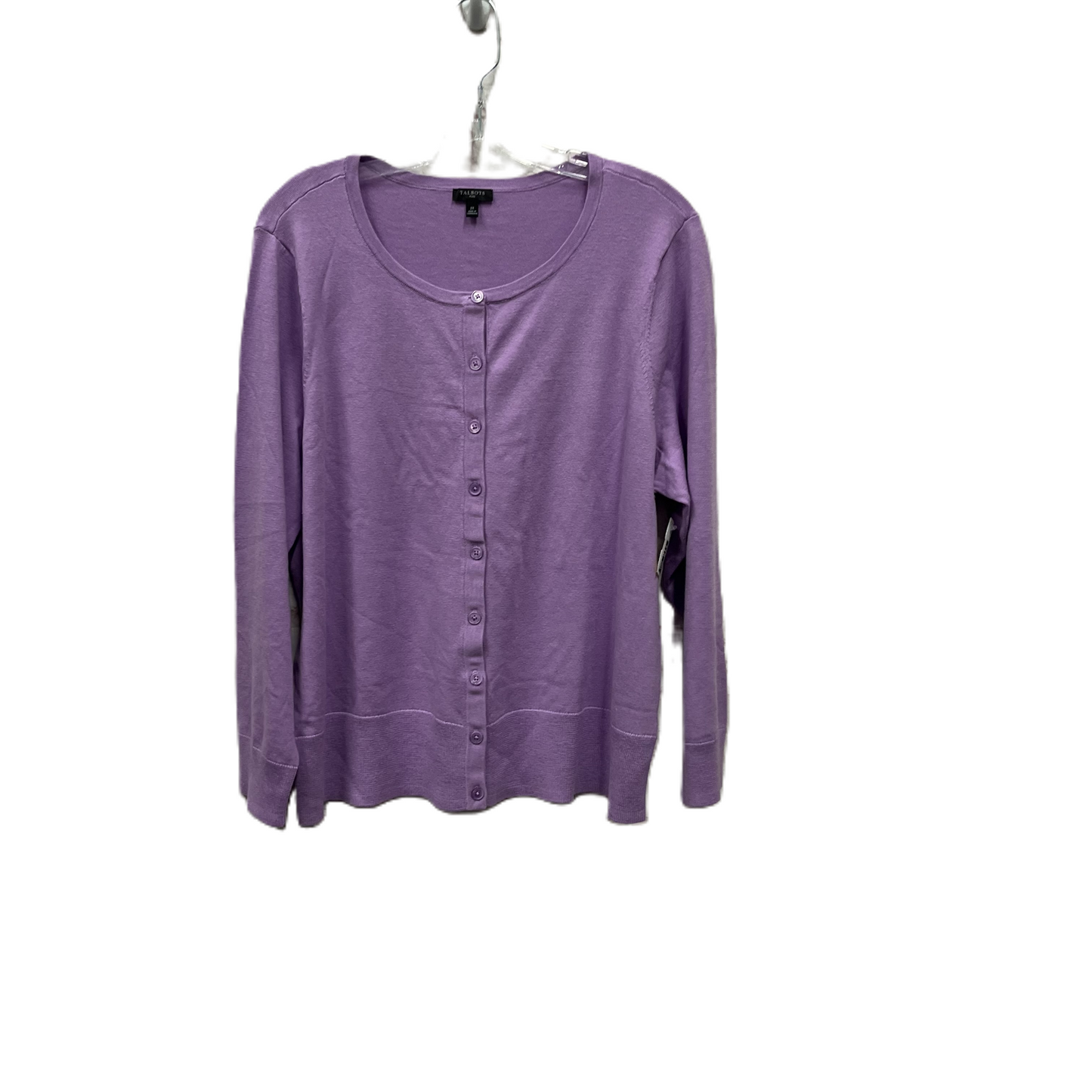 Sweater Cardigan By Talbots In Purple, Size: 2x