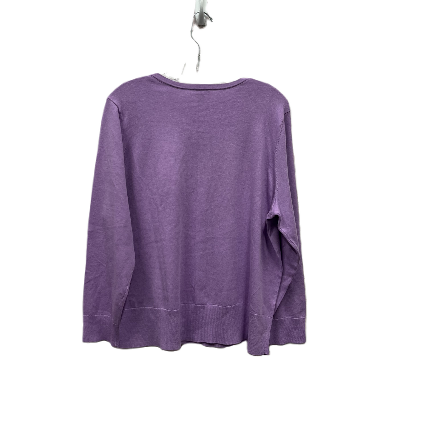 Sweater Cardigan By Talbots In Purple, Size: 2x