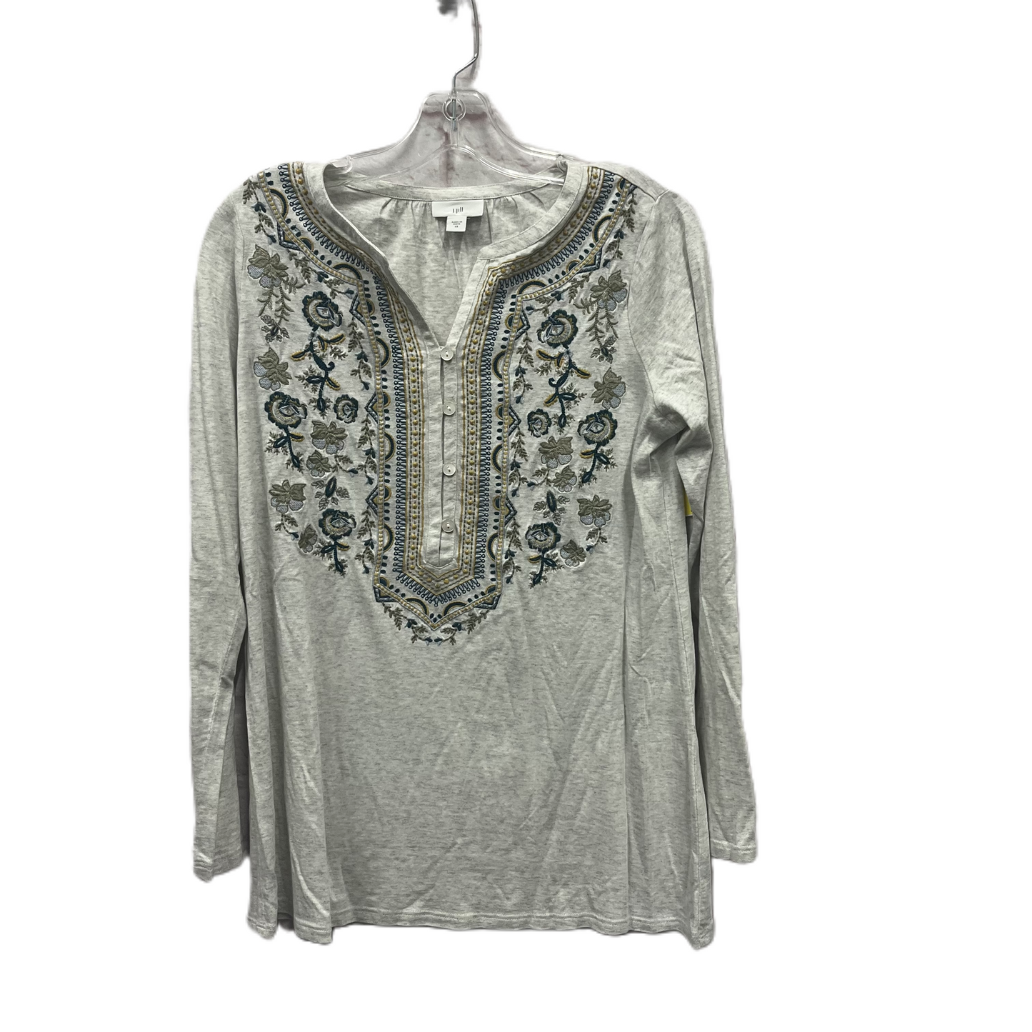 Top Long Sleeve By J. Jill In Grey, Size: Xs