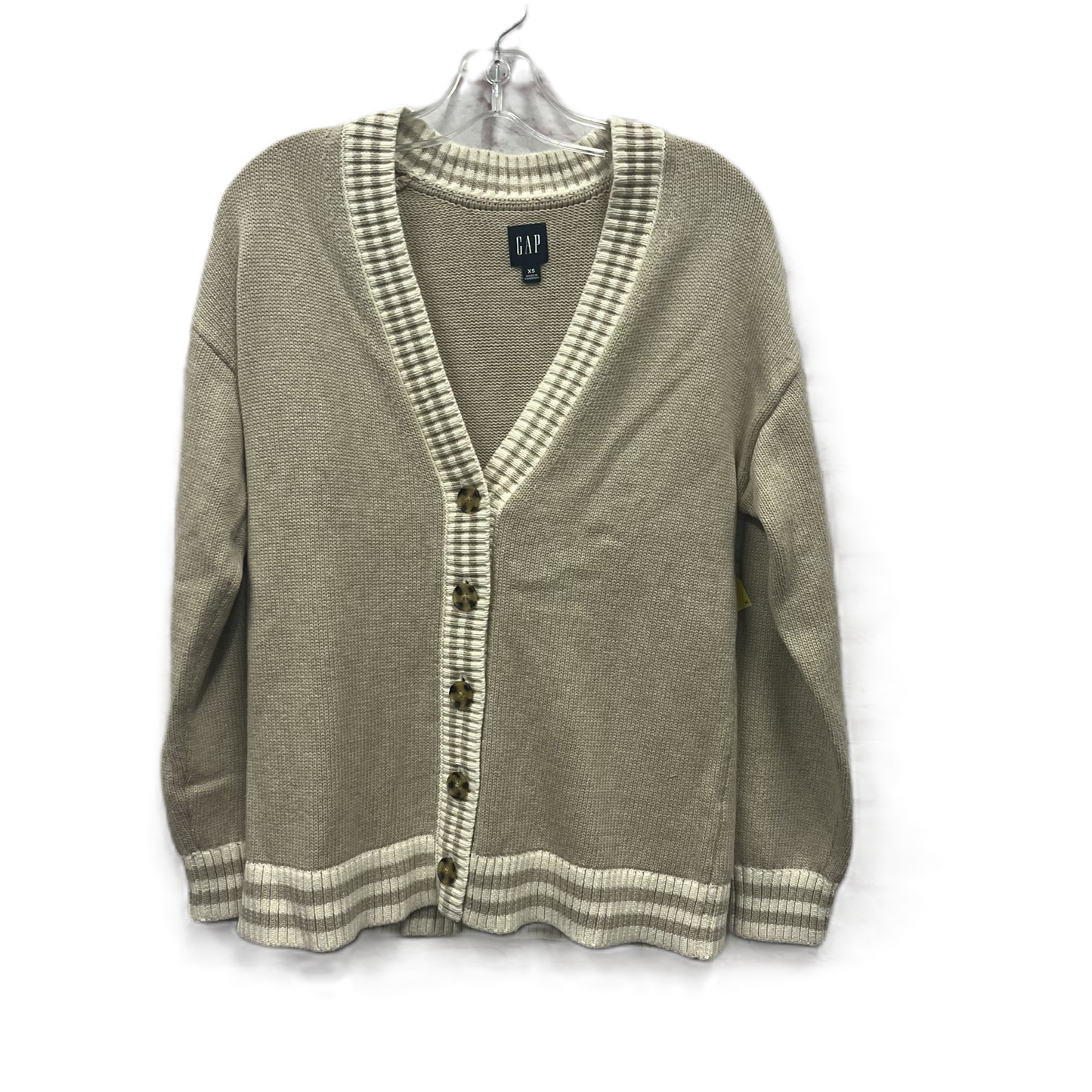 Sweater Cardigan By Gap In Tan, Size: Xs