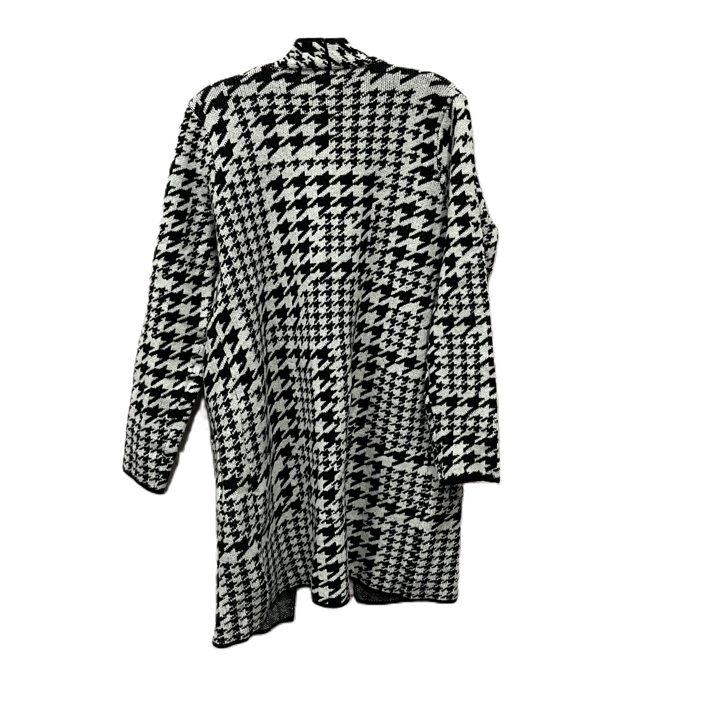 Sweater Cardigan By Nine West In Black & White, Size: L